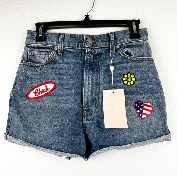 REVICE Patch Jean Shorts High Rise Cutoff
Raw Hem Size 26, NWT! - Picture 4 of 10